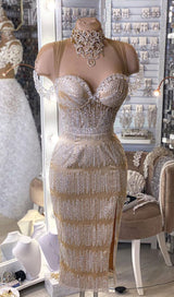 SEQUIN SLIPT MIDI DRESS Dresses styleofcb