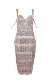 SEQUIN SLIPT MIDI DRESS Dresses styleofcb