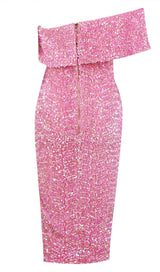 SEQUIN STRAPLESS MIDI DRESS IN PINK Dresses styleofcb