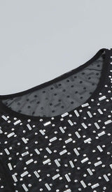SEQUIN RHINESTONE MESH TOP IN BLACK styleofcb