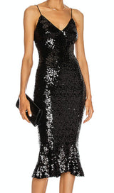 SEQUINS MIDI DRESS IN BLACK Dresses styleofcb