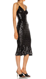 SEQUINS MIDI DRESS IN BLACK Dresses styleofcb