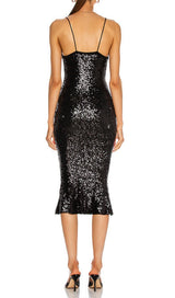 SEQUINS MIDI DRESS IN BLACK Dresses styleofcb