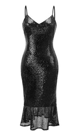 SEQUINS MIDI DRESS IN BLACK Dresses styleofcb