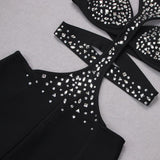 SEQUIN SLEEVELESS CUT OUT JUMPSUIT IN BLACK Bandage Dresses styleofcb