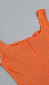 SHEER RUFFLED MAXI DRESS IN ORANGE DRESS styleofcb