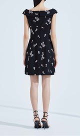 SLEEVELESS EMBROIDERED MINI DRESS IN BLACK DRESS STYLE OF CB