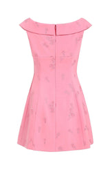 SLEEVELESS EMBROIDERED MINI DRESS IN PINK DRESS STYLE OF CB