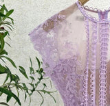 SLEEVELESS LACE A-LINE MINI DRESS IN LILAC DRESS STYLE OF CB