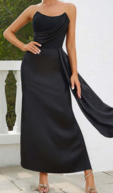 SLEEVELESS BANDAGE MIDI DRESS IN BLACK DRESS STYLE OF CB