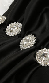 SLIT MIDI DRESS IN BLACK AND WHIRT Dresses styleofcb