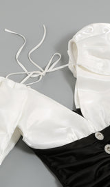 SLIT MIDI DRESS IN BLACK AND WHIRT Dresses styleofcb