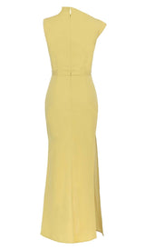 SOLID ASYMMETRICAL HIGH LOW DRESS IN YELLOW DRESS STYLE OF CB