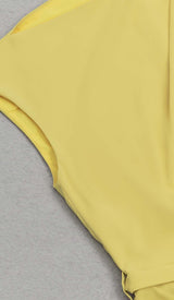 SOLID ASYMMETRICAL HIGH LOW DRESS IN YELLOW DRESS STYLE OF CB