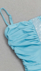 SPAGHETTI STRAP SLIT MIDI DRESS IN BLUE DRESS STYLE OF CB