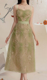 SPAGHETTI STRAPS MESH MIDI DRESS DRESS STYLE OF CB