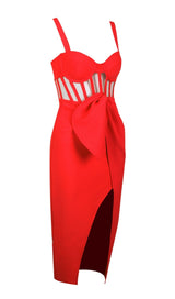 SPLIT BANDAGE MIDI DRESS IN RED Dresses styleofcb