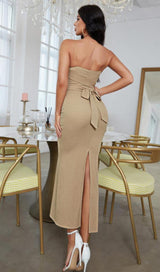 SPLIT MAXI DRESS IN BEIGE Dresses styleofcb