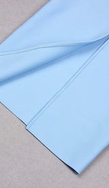 SQUARE SHOULDER CORSET MIDI DRESS IN BLUE styleofcb