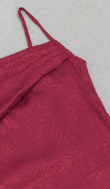 STRAP SATIN MAXI DRESS IN RUBY RED DRESS styleofcb