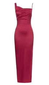 STRAP SATIN MAXI DRESS IN RUBY RED DRESS styleofcb