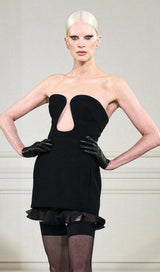 STRAPLESS BANDAGE MINI DRESS IN BLACK Dresses styleofcb