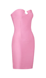 STRAPLESS BANDAGE MINI DRESS IN PINK Dresses styleofcb