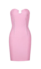 STRAPLESS BANDAGE MINI DRESS IN PINK Dresses styleofcb