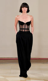 STRAPLESS FISHBONE TOPS IN BLACK Clothing styleofcb