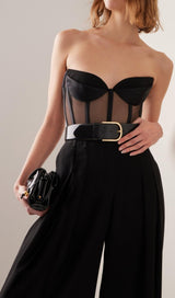 STRAPLESS FISHBONE TOPS IN BLACK Clothing styleofcb