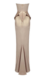 STRAPLESS MERMAID MAXI DRESS IN BEIGE STYLE OF CB