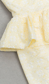 STRAPLESS RUFFLE MIDI DRESS IN IVORY DRESS sis label