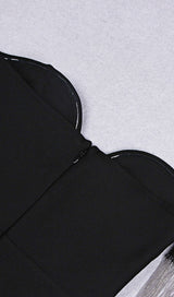 STRAPLESS SLIT BANDAGE DRESS IN BLACK Dresses styleofcb