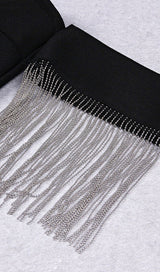 STRAPLESS SLIT BANDAGE DRESS IN BLACK Dresses styleofcb