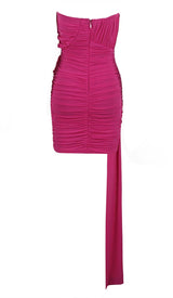STRAPLESS RUCHED MINI DRESS IN PURPLE DRESS STYLE OF CB