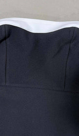 STRAPLESS SLIT MAXI BANDAGE DRESS IN ORANGE DRESS STYLE OF CB