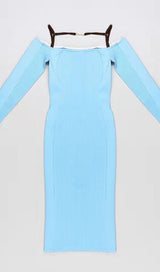STRAPPY HOLLOW STRAPLESS BANDAGE MINI DRESS IN SKY BLUE Dresses styleofcb