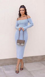 STRAPPY HOLLOW STRAPLESS BANDAGE MINI DRESS IN SKY BLUE Dresses styleofcb