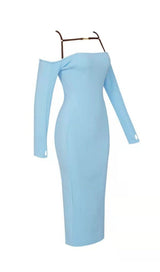 STRAPPY HOLLOW STRAPLESS BANDAGE MINI DRESS IN SKY BLUE Dresses styleofcb