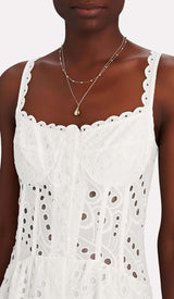 STRAPPY LACE MIDI DRESS IN WHITE DRESS styleofcb