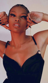 STRAPPY BANDAGE MIDI DRESS IN BLACK DRESS STYLE OF CB