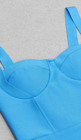 STRAPPY CORSET MIDI DRESS IN SPARKLING OCEAN DRESS STYLE OF CB