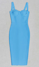 STRAPPY CORSET MIDI DRESS IN SPARKLING OCEAN DRESS STYLE OF CB