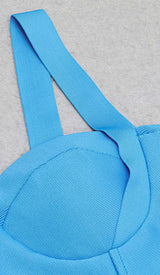 STRAPPY CORSET MIDI DRESS IN SPARKLING OCEAN DRESS STYLE OF CB