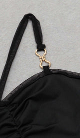 STRAPPY MESH MIDI DRESS IN BLACK styleofcb