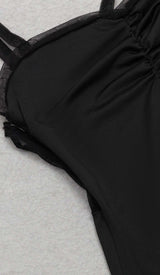 STRAPPY MESH MIDI DRESS IN BLACK styleofcb