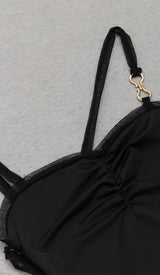 STRAPPY MESH MIDI DRESS IN BLACK styleofcb