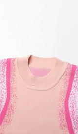 STRIPE ASYMMETRIC HIGH LOW DRESS IN PINK DRESS STYLE OF CB