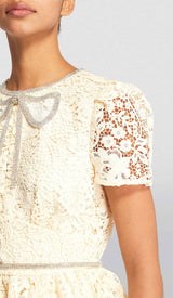 LACE BOW MINI DRESS IN WHITE DRESS STYLE OF CB