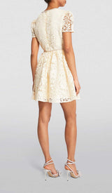 LACE BOW MINI DRESS IN WHITE DRESS STYLE OF CB